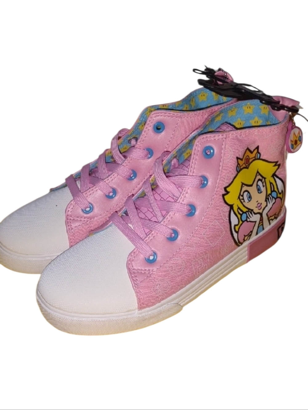 NEW Ladies Size 6 Mario Princess Peach Pink High-Top Sneakers NEW 6